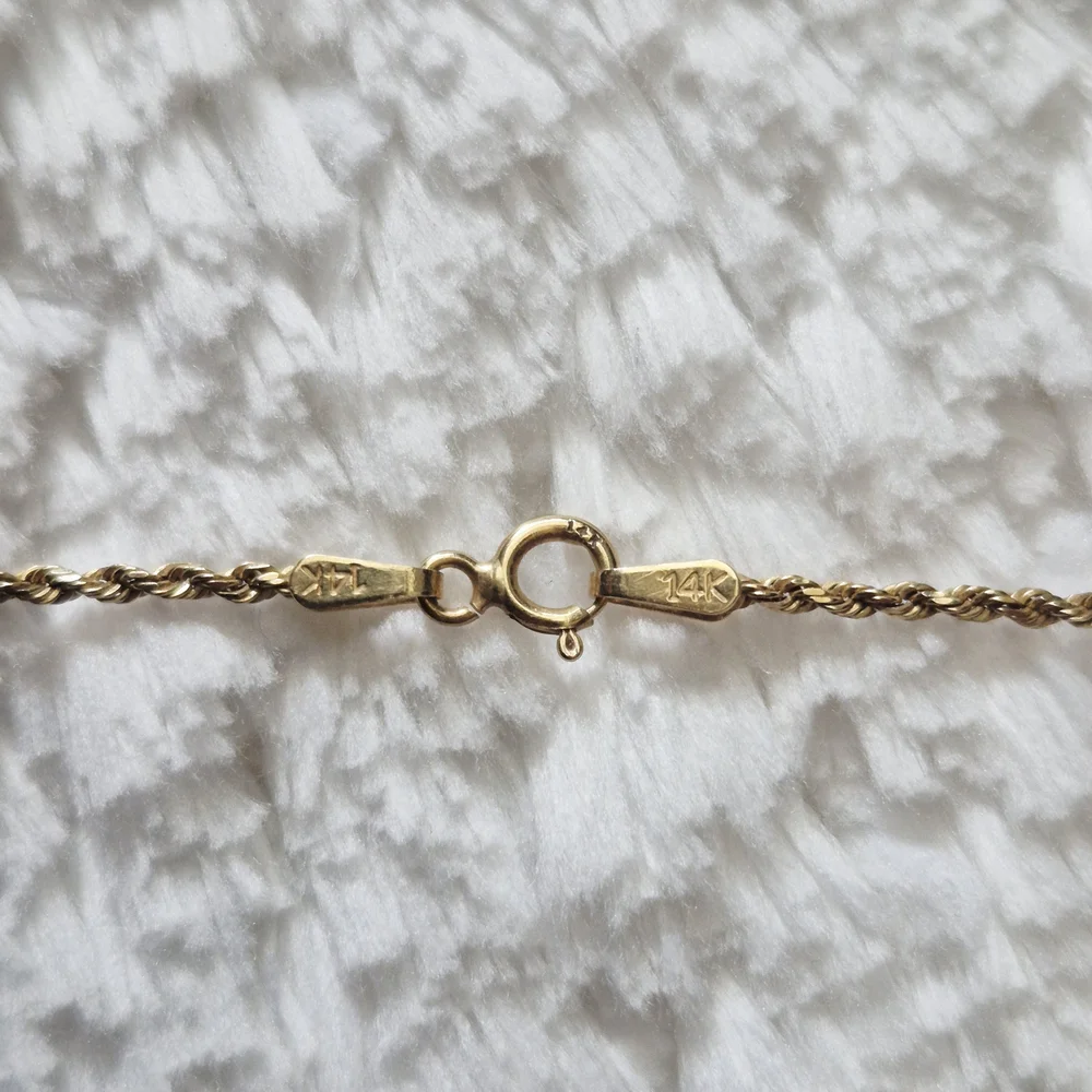 14k Yellow Gold Rope Necklace 2.5mm - Picture 5 of 7